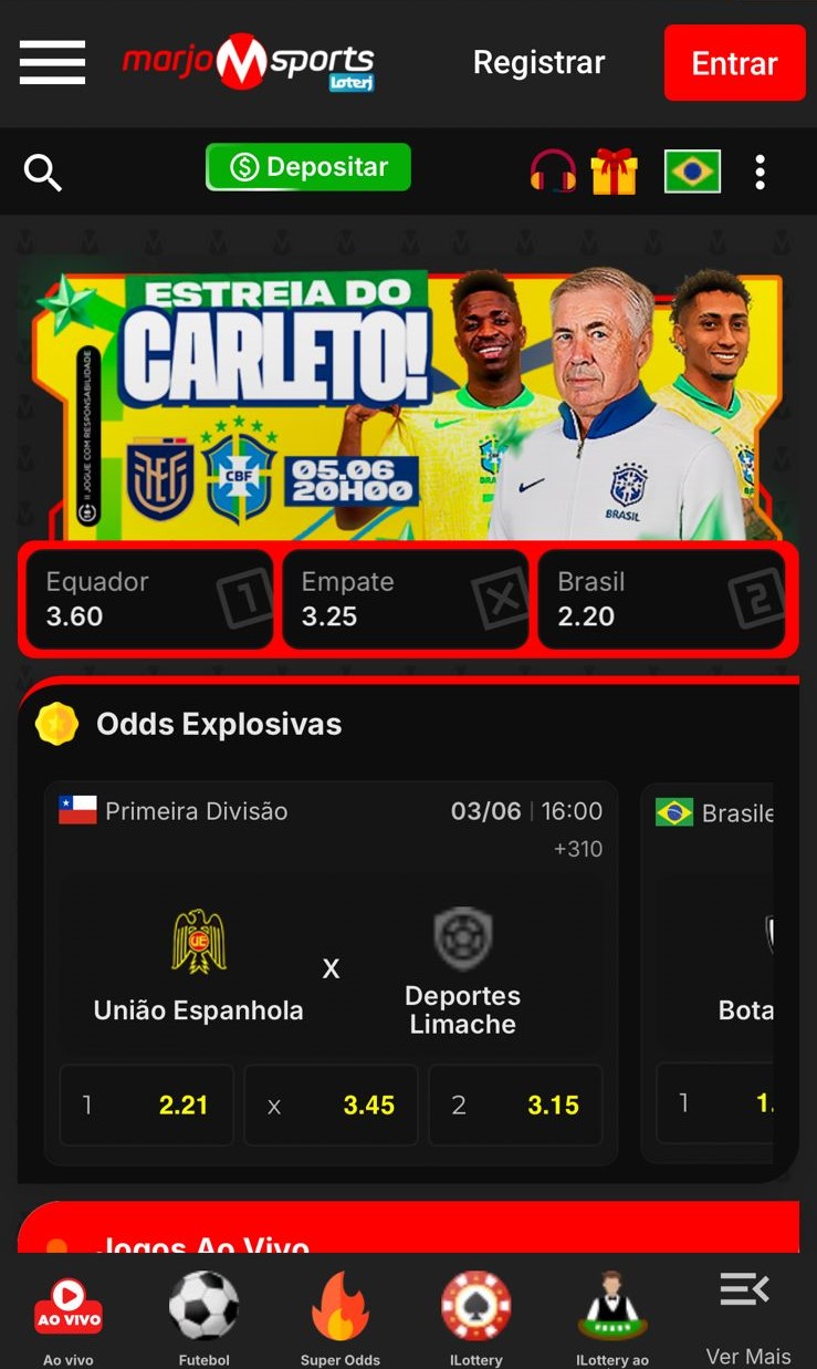 mockup interface marjorsports